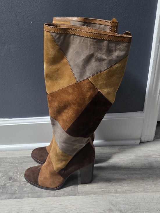 Frye Shoes - Frye Claude Patchwork Suede Knee High Boots 8.5